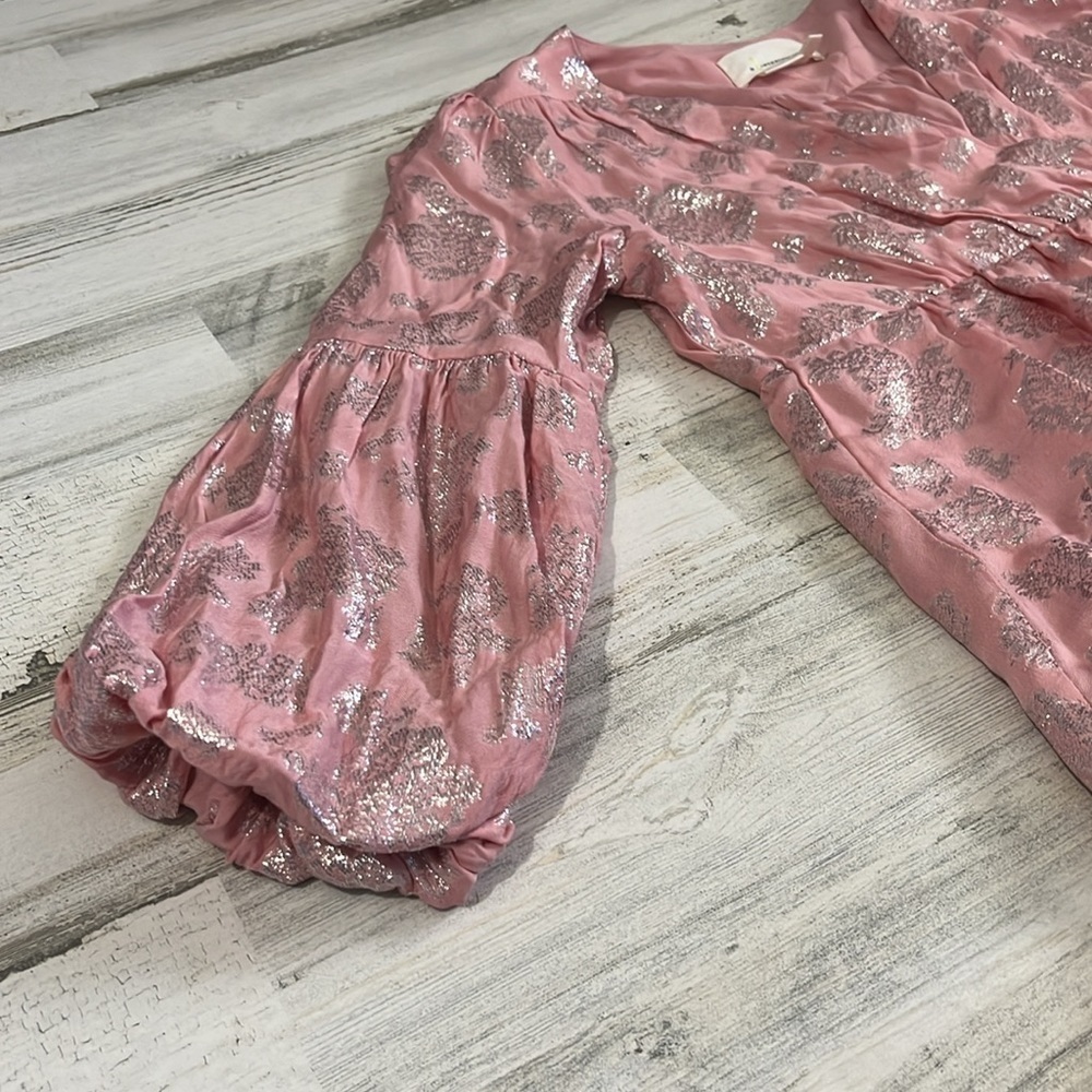 Anthropologie Jolene Jacquard Pink Mini Dress Size XSP - Picture 6 of 13